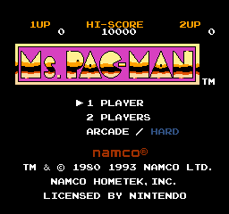 Ms. Pac-Man (Namco) Title Screen